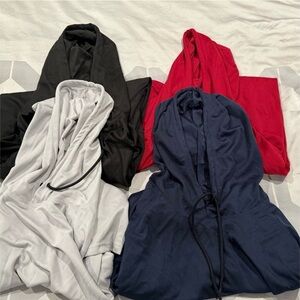 Set of Red, Blue, Black, and White Hoodies